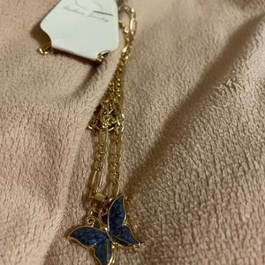 blue butterfly necklace